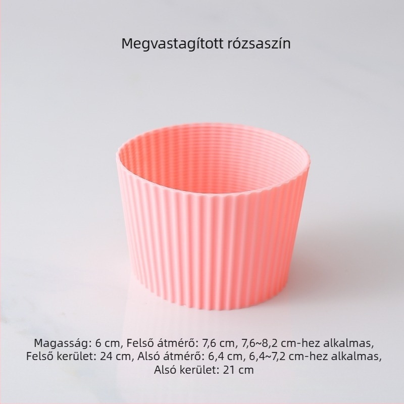Üveg pohárhoz szilikon hüvely, hőszigetelő, csúszásmentes, égési sérülések elleni, vastag, univerzális kúpos kialakítás