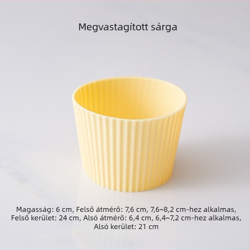 Üveg pohárhoz szilikon hüvely, hőszigetelő, csúszásmentes, égési sérülések elleni, vastag, univerzális kúpos kialakítás