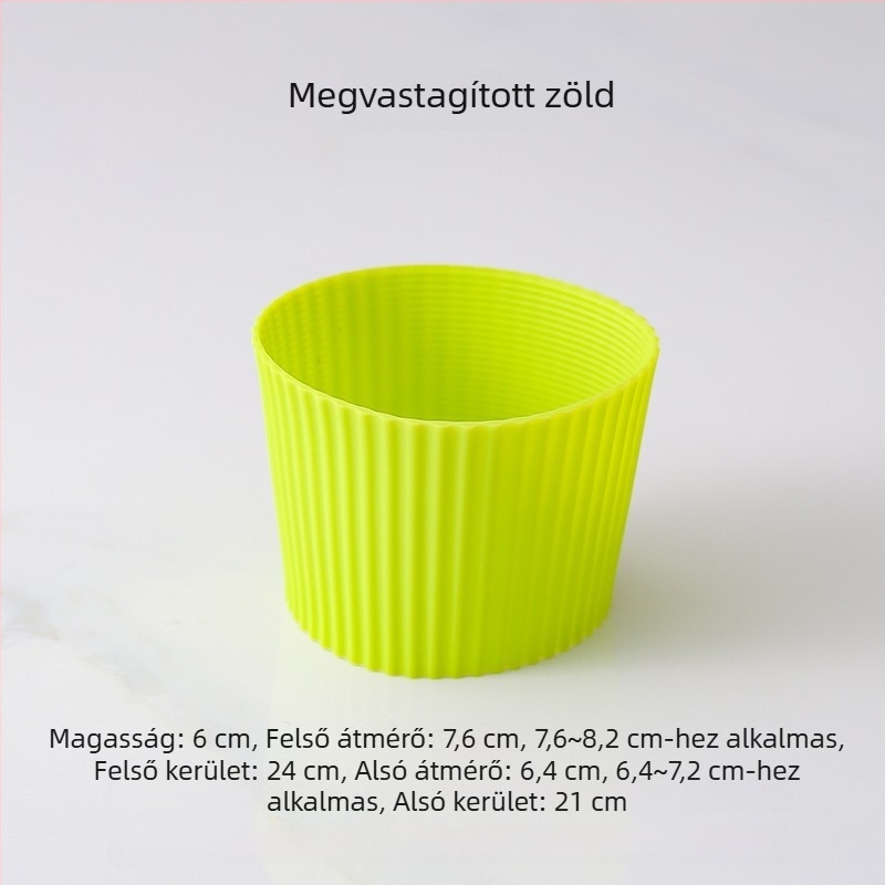 Üveg pohárhoz szilikon hüvely, hőszigetelő, csúszásmentes, égési sérülések elleni, vastag, univerzális kúpos kialakítás