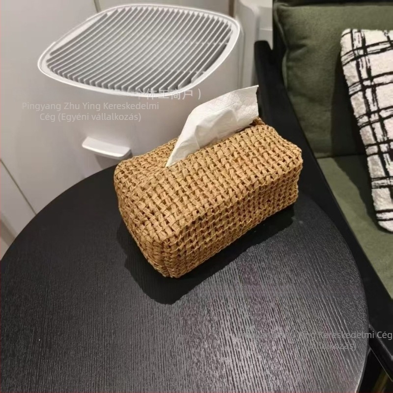 Dekoratív minimalist textile szalvétatartó kötött tárolóval, a nappaliba
