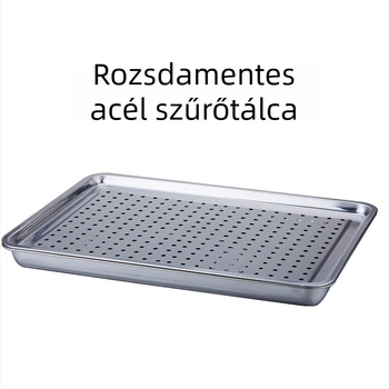 Mágneses rozsdamentes acél négyszögletes tál barbecue-hoz, éttermi tál, téglalap teás tálca