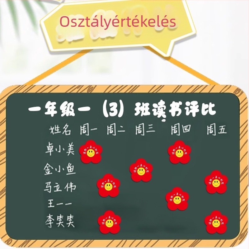 50 db kis piros virágos üdvözlőlap ünnepi díszítéshez és gyermekek dicséretéhez