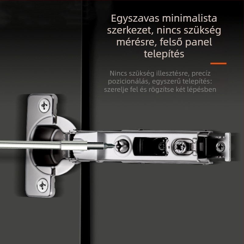 Rejtett lágy-záras szekrényajtó csukló, sík és vastag paneles ajtókhoz, univerzális háromfokozat fékezés, minimalistikus, magas színvonalú