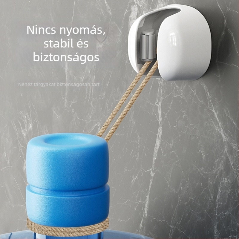 Falra szerelhető felmosó- és söprőtartó erős ragasztóval, fúrás nélkül