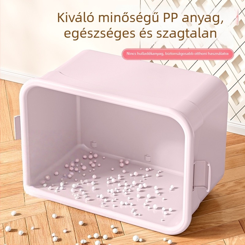 Nagy kapacitású műanyag tároló doboz otthoni használatra – ruhák rendező és játékok tárolója, kollégiumi szoba