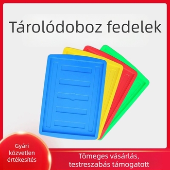 Vastagított színű műanyag tároló doboz külön fedéllel, extranagy méretű ruházati rendező otthoni használatra