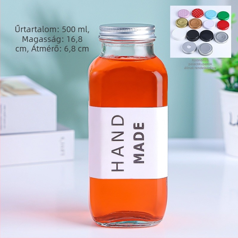 Nyolcszögletű, négyszögletes üvegpalackok gyümölcsléhez, joghurthoz és italokhoz; multifunkcionális palackok tejes teához, Cold Brew kávéhoz és borhoz.