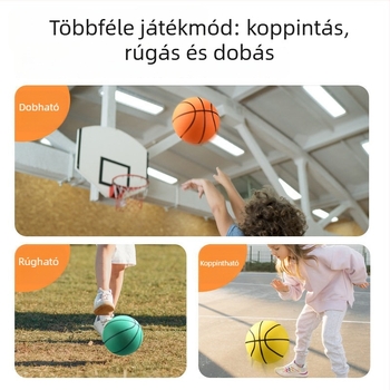 Csendes beltéri kosárlabda gyerekeknek PU anyagból, méretek 18/21/24 cm.