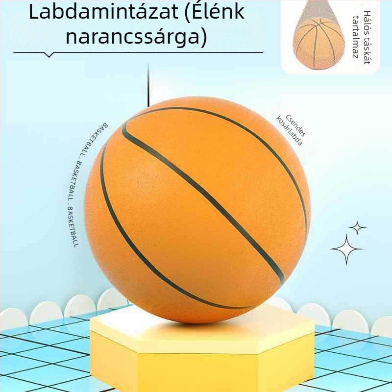 Csendes beltéri kosárlabda gyerekeknek PU anyagból, méretek 18/21/24 cm.