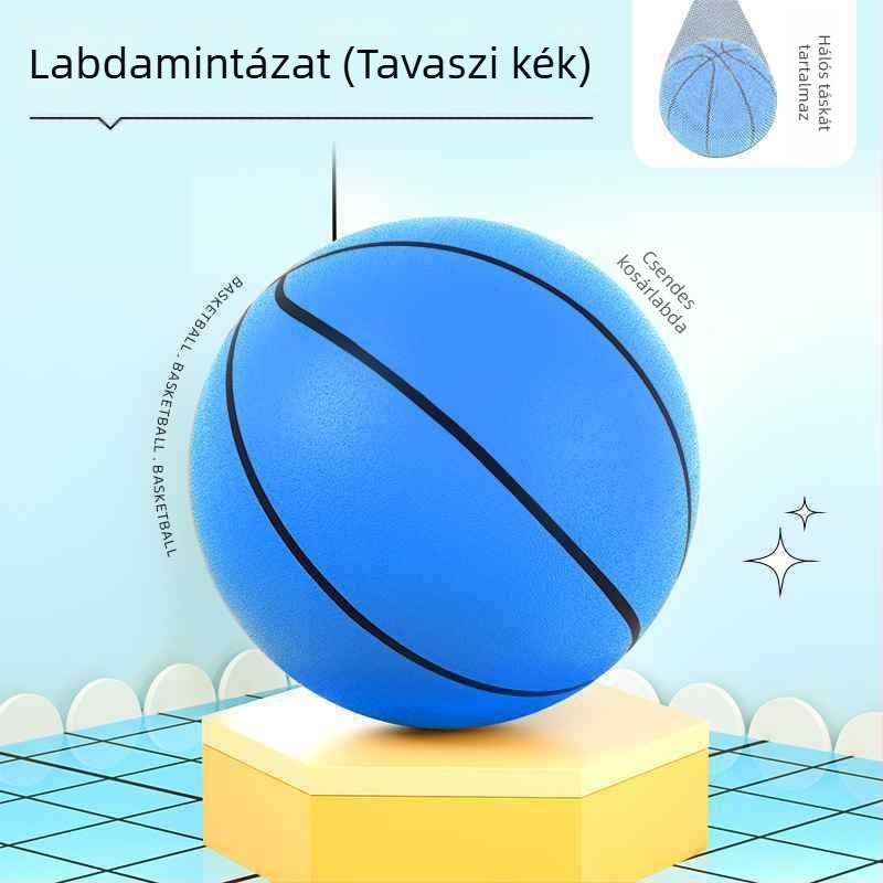 Csendes beltéri kosárlabda gyerekeknek PU anyagból, méretek 18/21/24 cm.