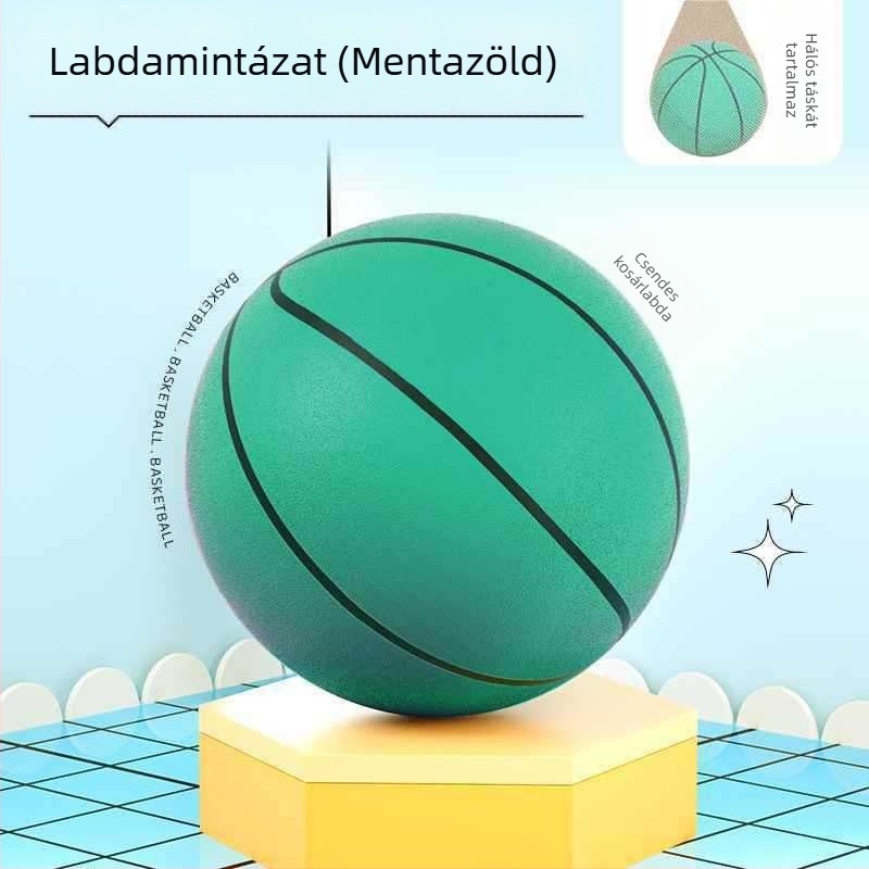 Csendes beltéri kosárlabda gyerekeknek PU anyagból, méretek 18/21/24 cm.