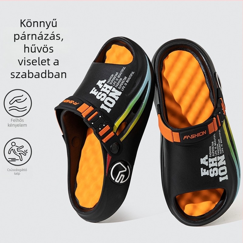 Férfiaknak szóló vastag talpú szandál nyárra, kültéri használatra, zárt orrú