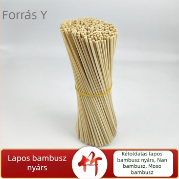 Egyszer használatos bambusz nyársak, lapos véggel, hot pothoz és barbecue-hoz