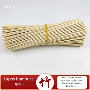 Egyszer használatos bambusz nyársak, lapos véggel, hot pothoz és barbecue-hoz