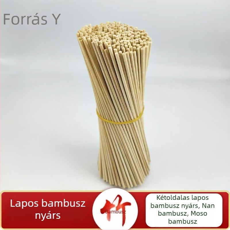 Egyszer használatos bambusz nyársak, lapos véggel, hot pothoz és barbecue-hoz