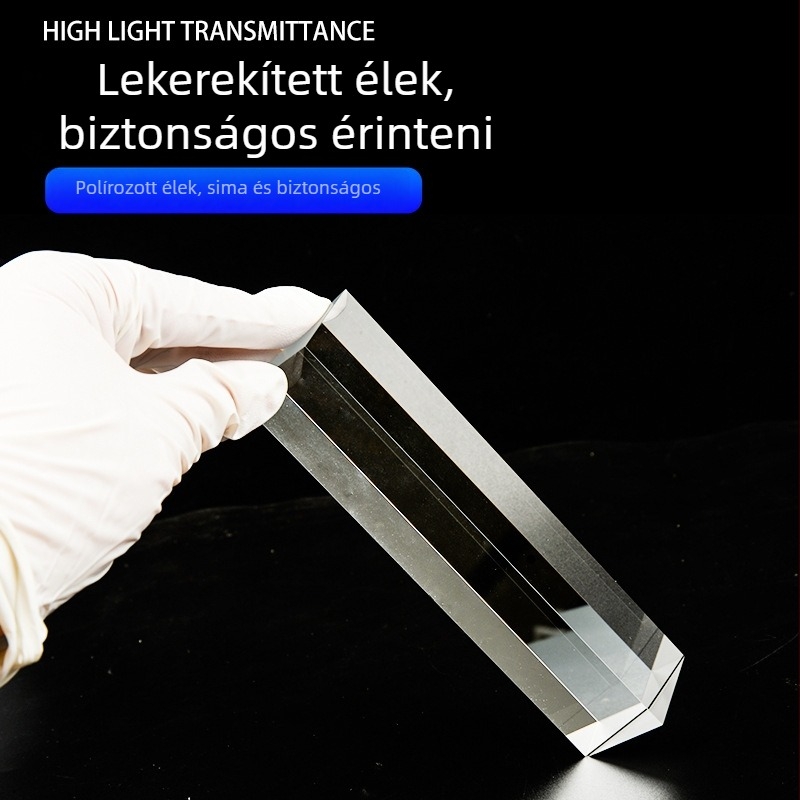 Optikai háromszögű prizma oktatási kísérletekhez és képalkotási bemutatókhoz
