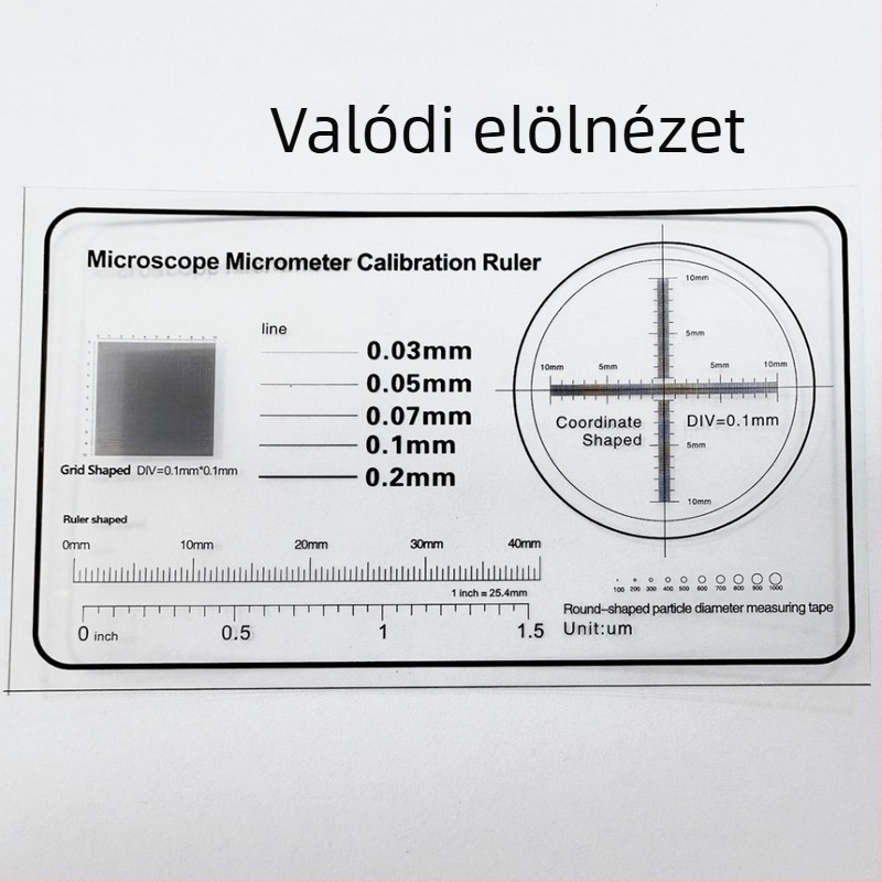 Mikrométer kalibráló vonalzó mikroszkóphoz, felosztás 0,1 mm, retikulusz vastagsága 0,1 mm