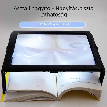 Asztali nagyító világítással idős olvasáshoz, kiváló felbontású látás, Fresnel-lencse, javítási és kézműves tevékenységekhez