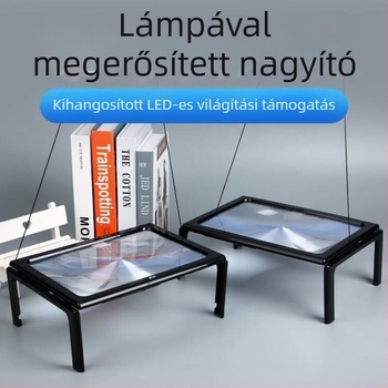 Asztali nagyító világítással idős olvasáshoz, kiváló felbontású látás, Fresnel-lencse, javítási és kézműves tevékenységekhez
