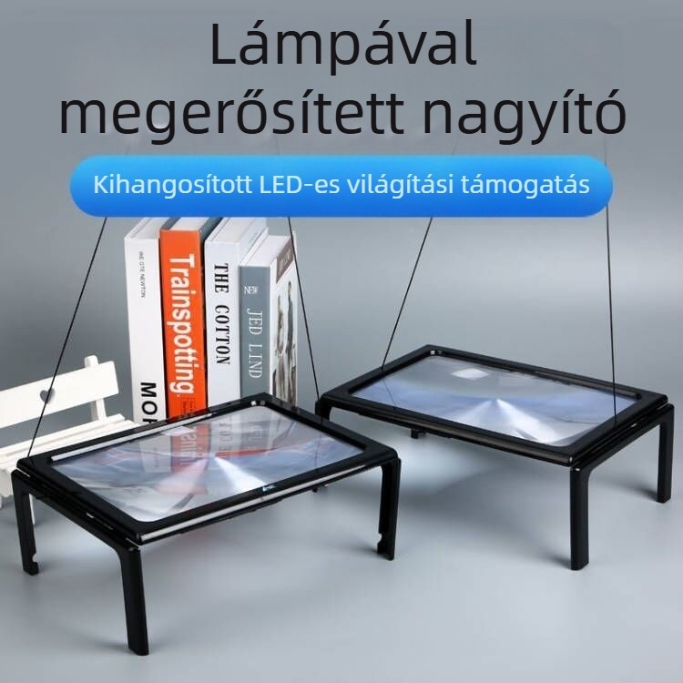 Asztali nagyító világítással idős olvasáshoz, kiváló felbontású látás, Fresnel-lencse, javítási és kézműves tevékenységekhez