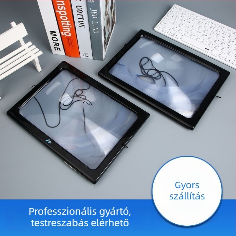 Asztali nagyító világítással idős olvasáshoz, kiváló felbontású látás, Fresnel-lencse, javítási és kézműves tevékenységekhez