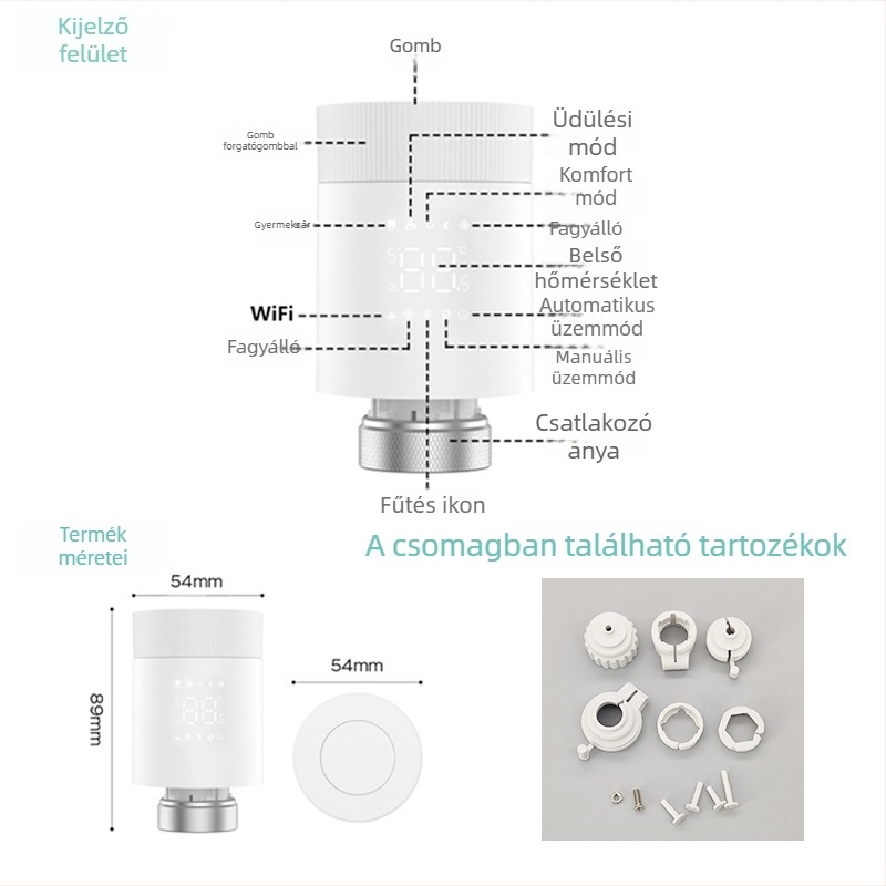 WiFi/ZigBee intelligens radiátor termosztát szelep Tuya távirányítással
