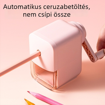 Deli X80 hippo ceruzahegyező gyerekeknek, aranyos kézihajtású ceruzahegyező vékony ceruzákhoz