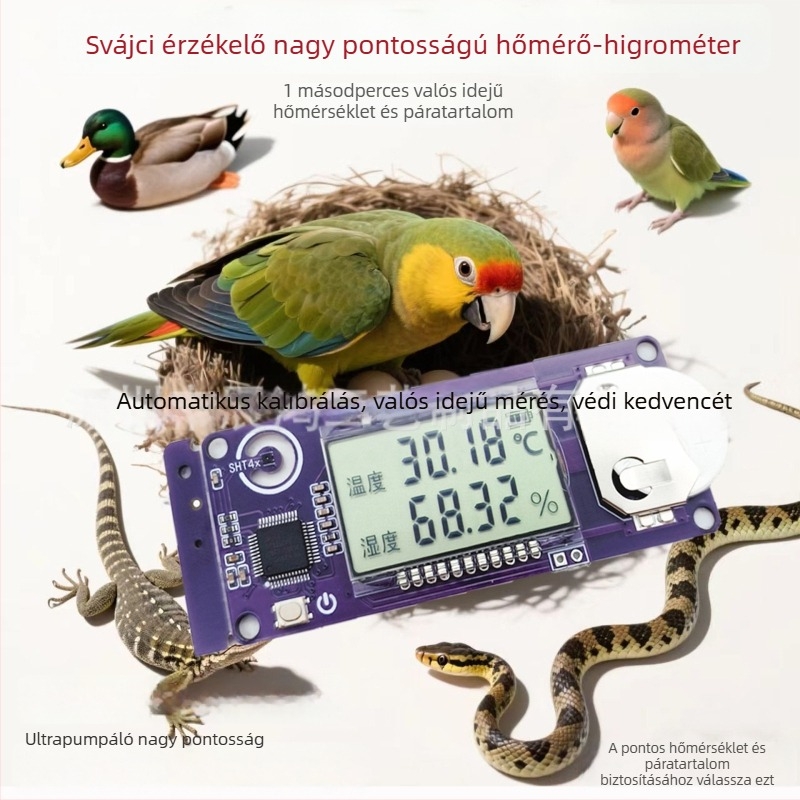 Keltető hőmérséklet- és páratartalom-mérő Sensirion SHT45 szenzorral