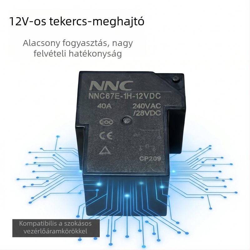 Xinda NNC67E-1H-12VDC T90 Nagy teljesítményű DC-vezérlőrelé 40A