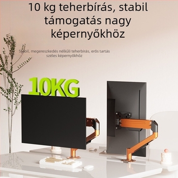 Asztali monitorállvány pneumatikus karral, magasságállítás, lyukak nélküli alap