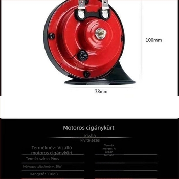 12V univerzális motorkerékpár kürt, kéthangú (magas és mély), vízálló és strapabíró