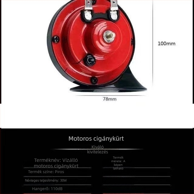 12V univerzális motorkerékpár kürt, kéthangú (magas és mély), vízálló és strapabíró