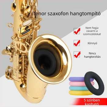 Színes szilikon hangtompító tenor szaxofonhoz, kezdő gyakorlatokhoz, zajcsökkentő gyűrű