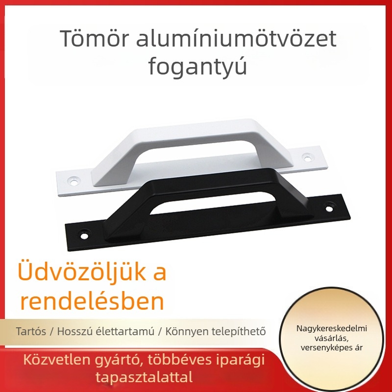 Alumíniumötvözet ajtó- és ablakfogó, felületre szerelt, ívelt kialítás