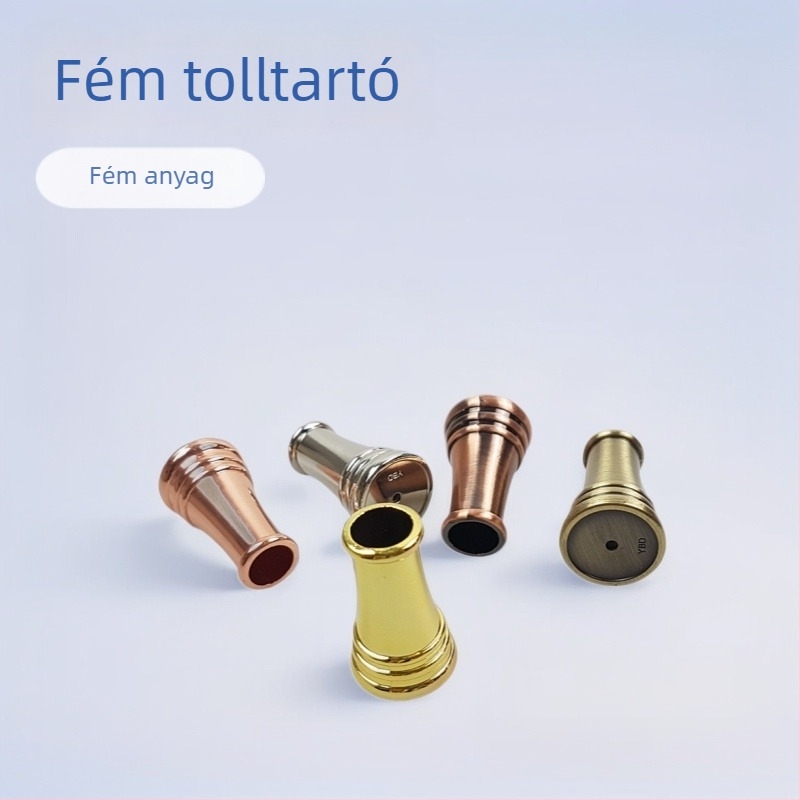 Asztali fém tolltartó, mini kerek alapú, quill toll tartó, Halloween dekoráció