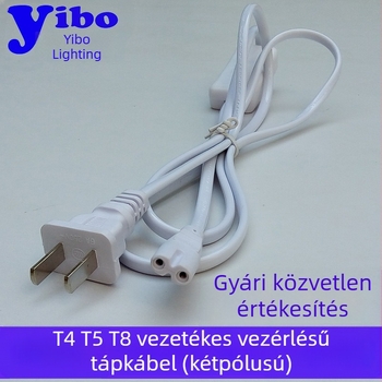 Tápkábel kapcsolóval T5 fénycső tartóhoz és sterilizálócsőhöz; LED kapcsolóval; T8 integrált dugóvégű kábel