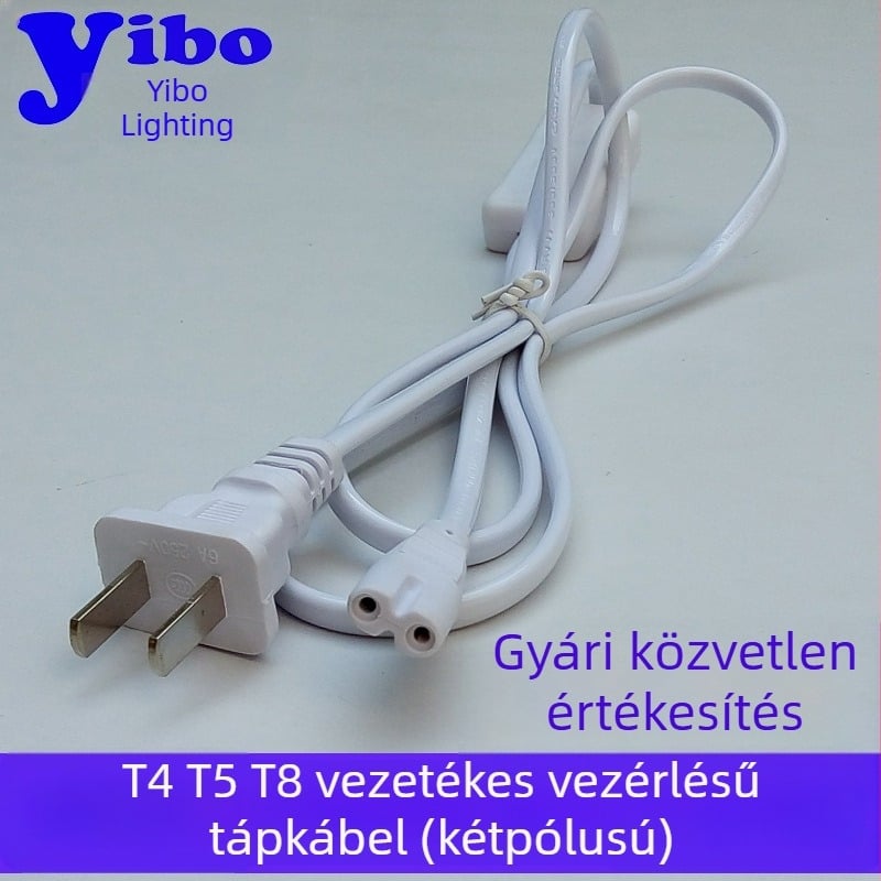 Tápkábel kapcsolóval T5 fénycső tartóhoz és sterilizálócsőhöz; LED kapcsolóval; T8 integrált dugóvégű kábel