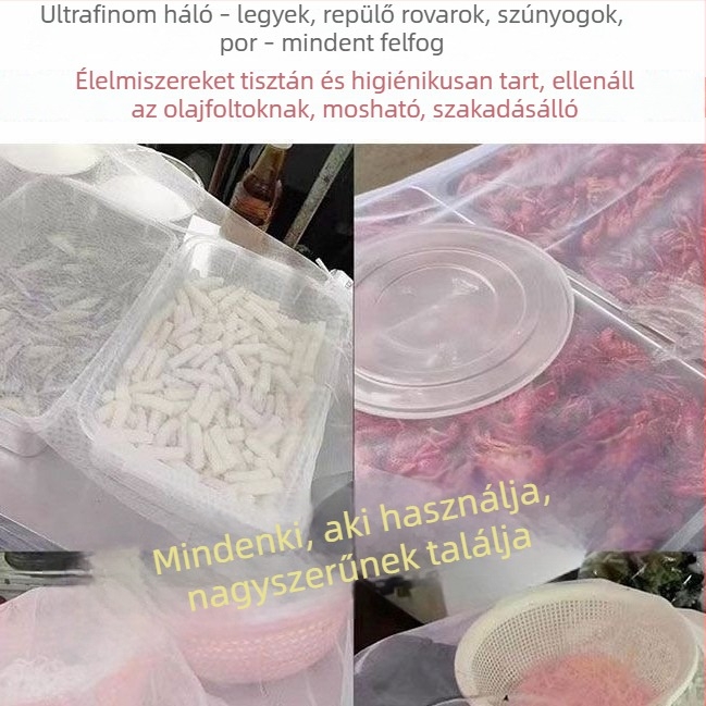 Rovarok elleni ételfedő háló, konyhai fedő poliészterből, porvédő háló, összecsukható élelmiszerstandokra