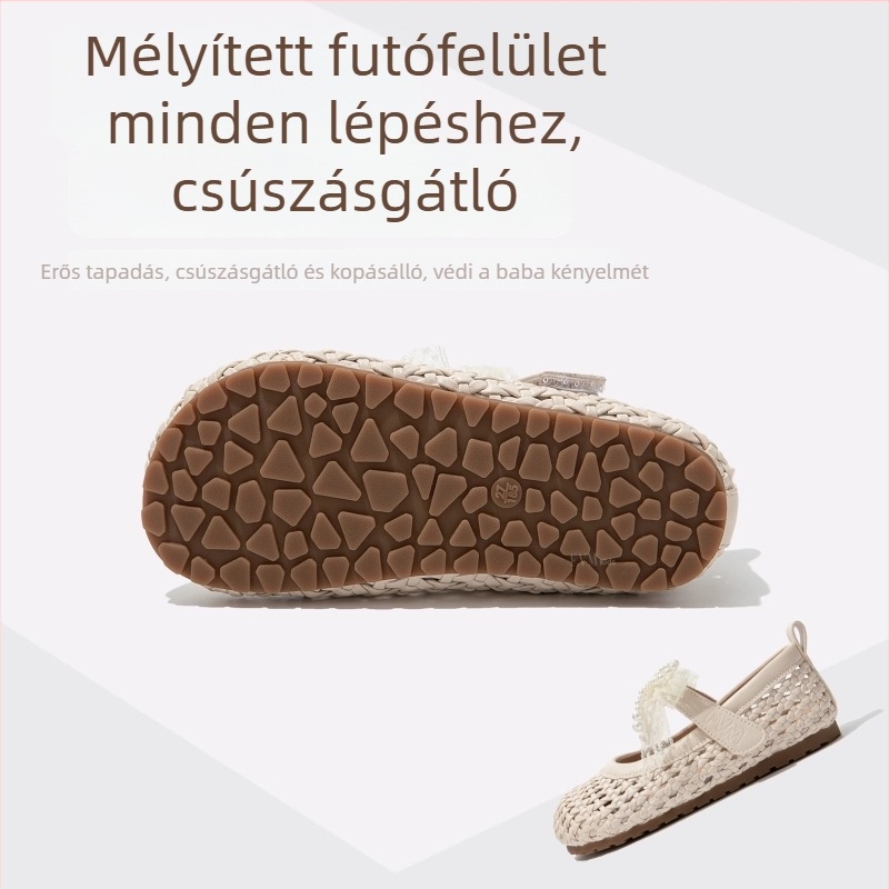 Lányoknak szóló hercegnői szandálok, római stílus, nyári 2026, zárt orrú strandcipők