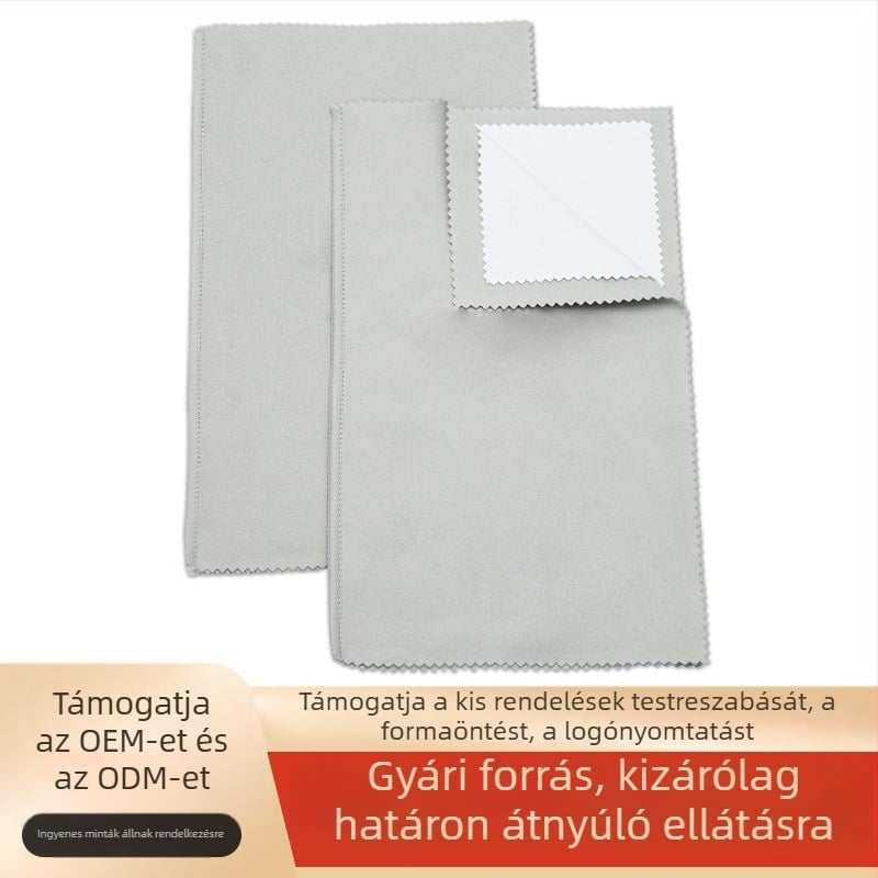 Négy rétegű ezüst polírozó kendő ékszerekhez, kétoldalas mikroszálas, méret 16×25 cm, logónyomás lehetséges