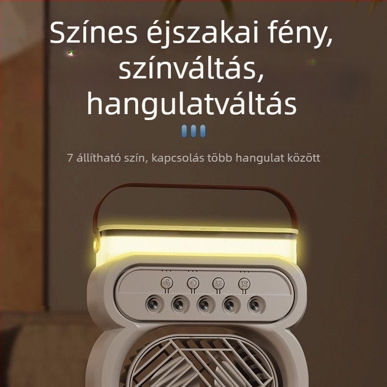 Mini USB asztali ventilátor permetező és éjszakai fény funkcióval, hordozható, többfunkciós hűtőventilátor