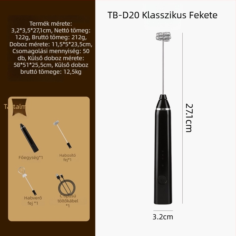 Kávéhoz használt elektromos tejhabosító, vezeték nélküli kézi mini habverő – kényelmes és gyors.