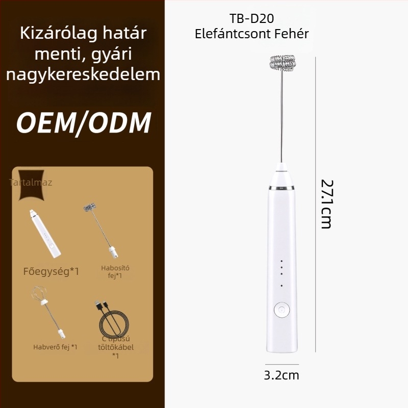 Kávéhoz használt elektromos tejhabosító, vezeték nélküli kézi mini habverő – kényelmes és gyors.