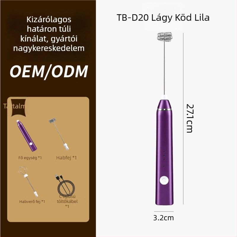 Kávéhoz használt elektromos tejhabosító, vezeték nélküli kézi mini habverő – kényelmes és gyors.
