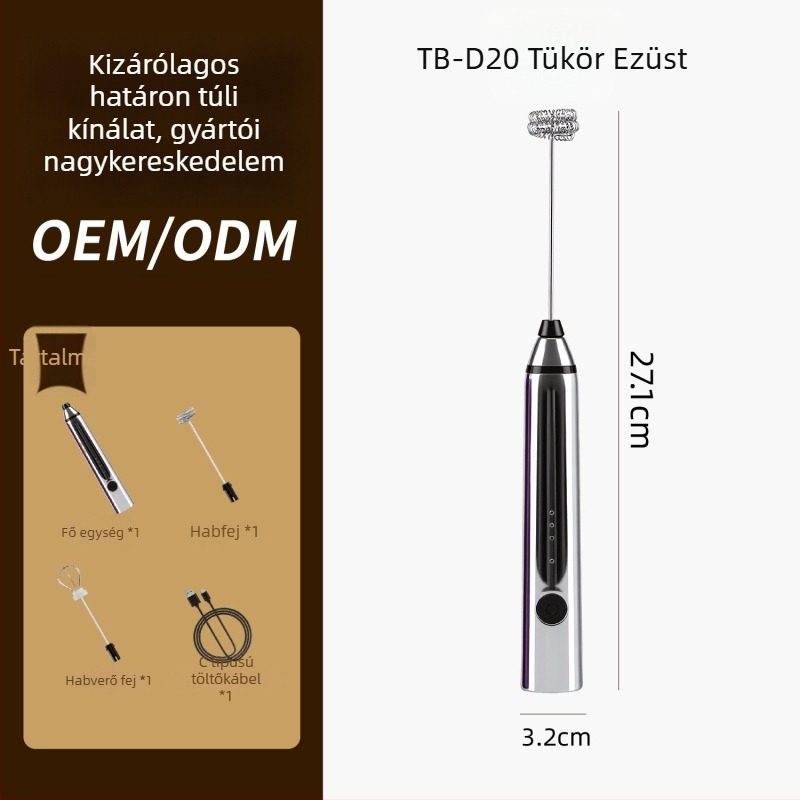 Kávéhoz használt elektromos tejhabosító, vezeték nélküli kézi mini habverő – kényelmes és gyors.