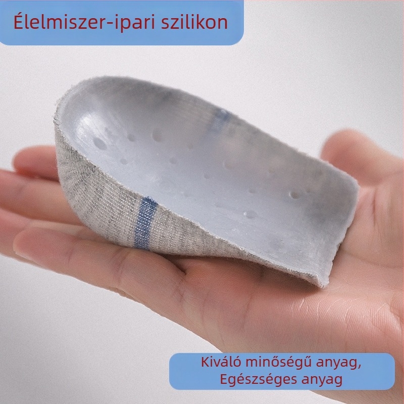 Rejtett magasságot növelő talpbetét, szilikonos illat-mentesítő, izzadságot elnyelő, puha talpú, ütéscsillapítás