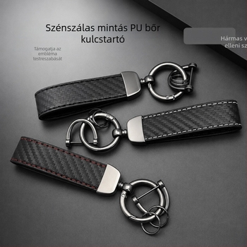 Prémium karbon rost mintás autós kulcstartó cink ötvözetből, autólogó kompatibilis