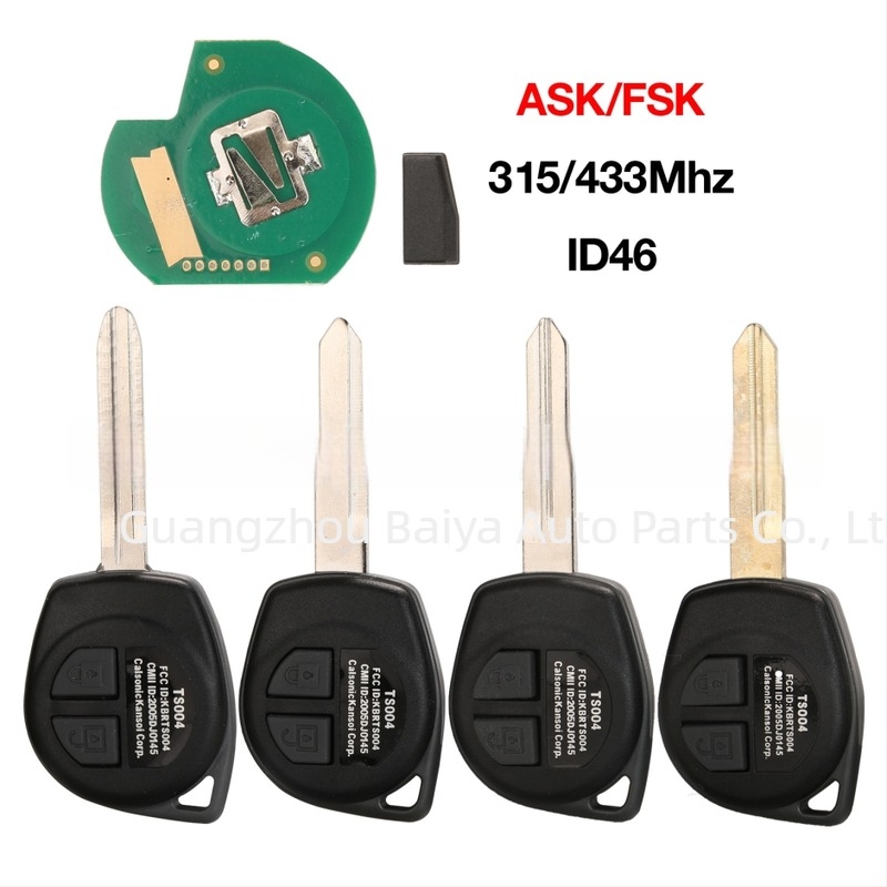 Suzuki kétgombos távirányítós autókulcs, 315/433 MHz, ID46 chip, ASK/FSK jel