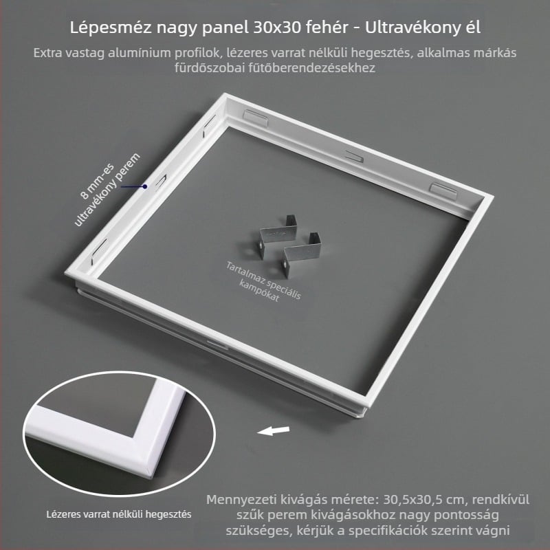 300×600 fürdőszobai fűtőtest átalakító keret beépített mennyezethez szellőzőventilátorral