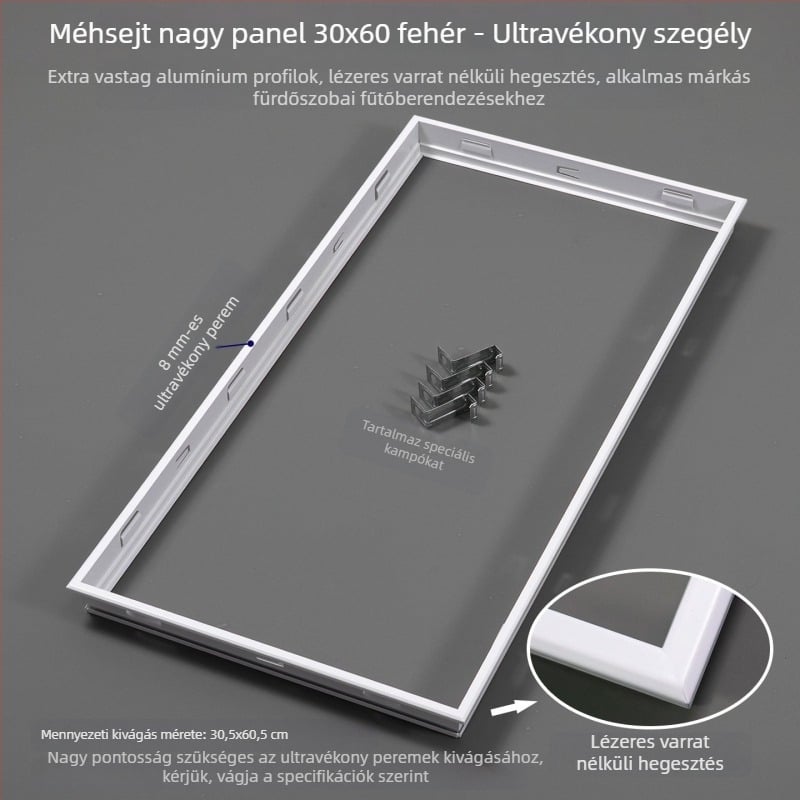 300×600 fürdőszobai fűtőtest átalakító keret beépített mennyezethez szellőzőventilátorral